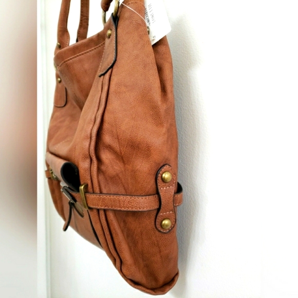 Scarleton Brown Vegan Leather Shoulder/Crossbody Bag - Picture 3 of 9